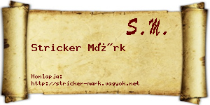 Stricker Márk névjegykártya