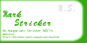 mark stricker business card